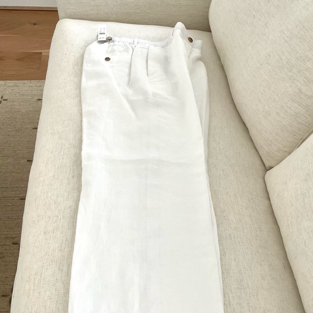 NWT J. Crew White Linen Pants, Fully Lined, Medium